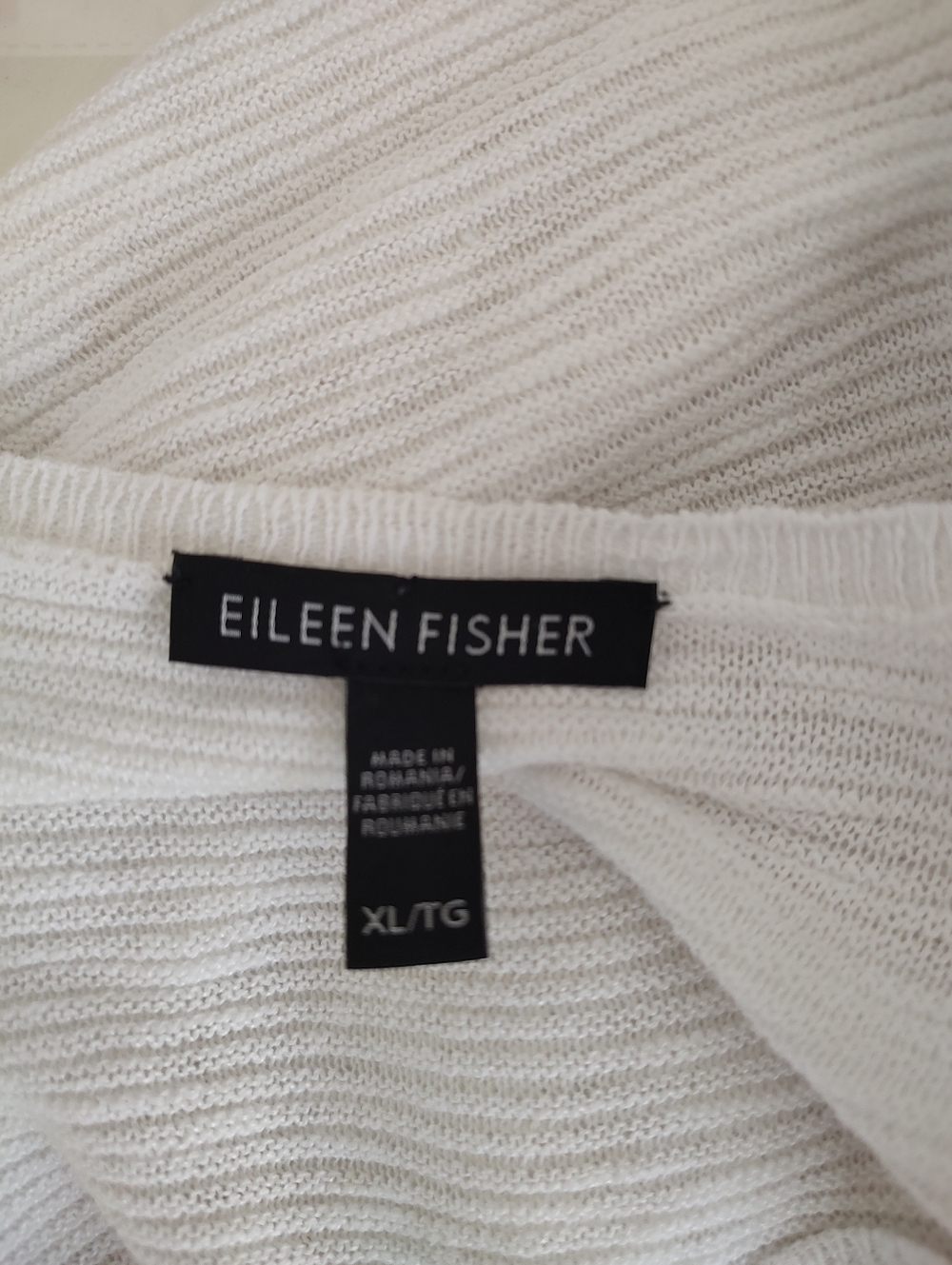 Eileen Fisher Organic Cotton And Linen V-Neck Tunic Top Lightweight Weave XL - Picture 6 of 8